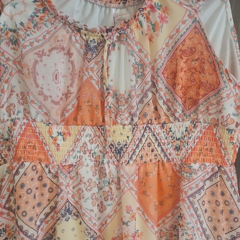 NWT No Boundaries  Patchwork Peasant Dress - Picture 4 of 5